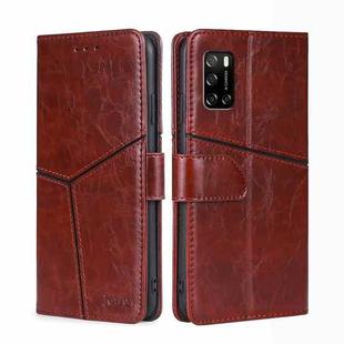 For Rakuten Big S Geometric Stitching Flip Leather Phone Case(Dark Brown)