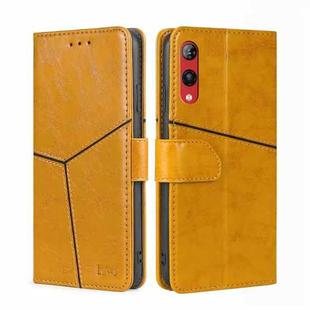 For Rakuten Hand 4G Geometric Stitching Flip Leather Phone Case(Yellow)