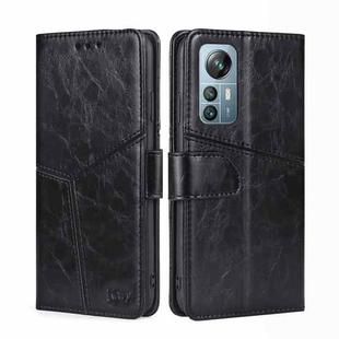 For Blackview A85 Geometric Stitching Flip Leather Phone Case(Black)