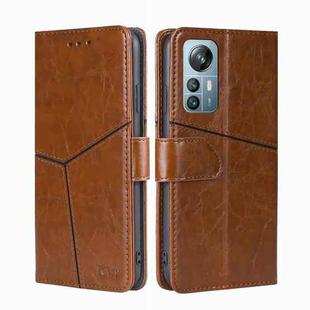 For Blackview A85 Geometric Stitching Flip Leather Phone Case(Light Brown)