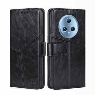 For Honor Magic5 Geometric Stitching Flip Leather Phone Case(Black)
