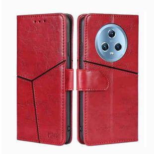 For Honor Magic5 Geometric Stitching Flip Leather Phone Case(Red)