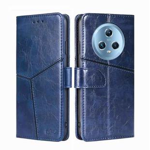 For Honor Magic5 Geometric Stitching Flip Leather Phone Case(Blue)