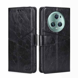 For Honor Magic5 Pro Geometric Stitching Flip Leather Phone Case(Black)