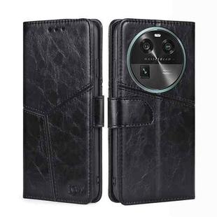 For OPPO Find X6 5G Geometric Stitching Flip Leather Phone Case(Black)