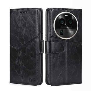 For OPPO Find X6 Pro 5G Geometric Stitching Flip Leather Phone Case(Black)