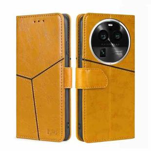 For OPPO Find X6 Pro 5G Geometric Stitching Flip Leather Phone Case(Yellow)