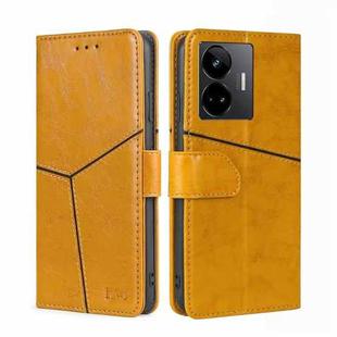 For Realme GT Neo 5 / GT3 / GT Neo 5 240W Geometric Stitching Flip Leather Phone Case(Yellow)