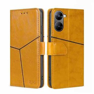 For Realme V30 5G / V30t Geometric Stitching Flip Leather Phone Case(Yellow)