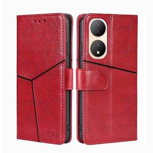 For vivo Y100 5G Geometric Stitching Flip Leather Phone Case(Red)