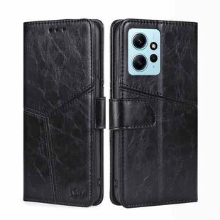 For Xiaomi Redmi Note 12 4G Global Geometric Stitching Flip Leather Phone Case(Black)