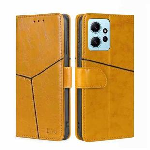 For Xiaomi Redmi Note 12 4G Global Geometric Stitching Flip Leather Phone Case(Yellow)