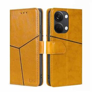 For OnePlus Ace 2V 5G Geometric Stitching Flip Leather Phone Case(Yellow)