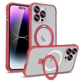 For iPhone 14 Plus Metal Eyes Series MagSafe Magnetic Holder Phone Case(Red)