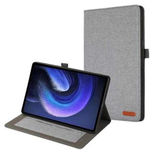 For Xiaomi Pad 6 / Pad 6 Pro Fabric Leather Tablet Case(Grey)