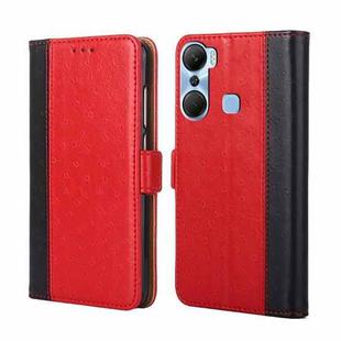 For Infinix Hot 12 Pro Ostrich Texture Flip Leather Phone Case(Red)