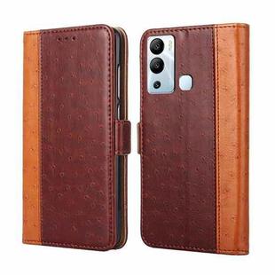 For Infinix Hot 12i Ostrich Texture Flip Leather Phone Case(Brown)