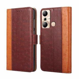For Infinix Hot 20i Ostrich Texture Flip Leather Phone Case(Brown)