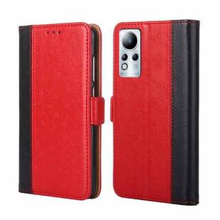 For Infinix Note 11 Ostrich Texture Flip Leather Phone Case(Red)