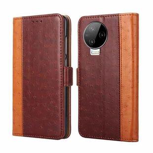 For Infinix Note 12 Pro 4G Ostrich Texture Flip Leather Phone Case(Brown)