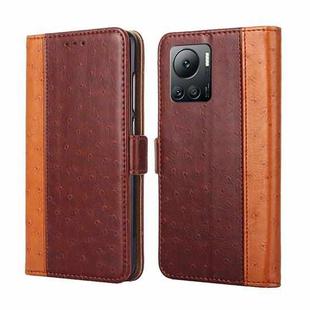 For Infinix Note 12 VIP Ostrich Texture Flip Leather Phone Case(Brown)