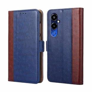 For Tecno Pova 4 Pro Ostrich Texture Flip Leather Phone Case(Blue)