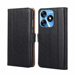 For Tecno Spark 10 4G Ostrich Texture Flip Leather Phone Case(Black)