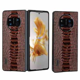 For Huawei Mate X3 Genuine Leather Weilai Series Phone Case(Coffee)