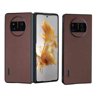 For Huawei Mate X3 Genuine Leather Xiaoya Series Phone Case(Coffee)