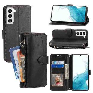 For Samsung Galaxy S23 5G Oil Skin Zipper Wallet Leather Phone Case(Black)