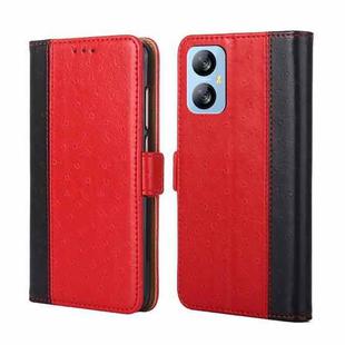 For Blackview A52 Ostrich Texture Flip Leather Phone Case(Red)