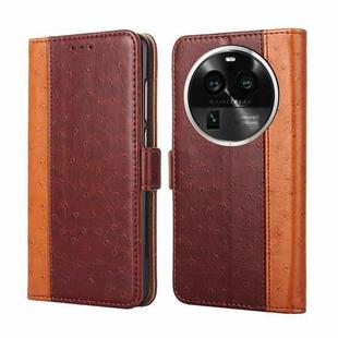 For OPPO Find X6 Pro 5G Ostrich Texture Flip Leather Phone Case(Brown)