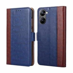 For Realme V30 5G / V30T Ostrich Texture Flip Leather Phone Case(Blue)