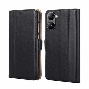 For Realme V30 5G / V30T Ostrich Texture Flip Leather Phone Case(Black)