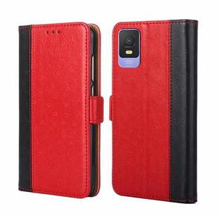 For TCL 403 Ostrich Texture Flip Leather Phone Case(Red)