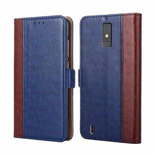 For ZTE Blade A32 Ostrich Texture Flip Leather Phone Case(Blue)