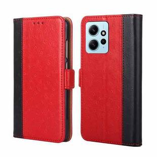 For Xiaomi Redmi Note 12 4G Global Ostrich Texture Flip Leather Phone Case(Red)