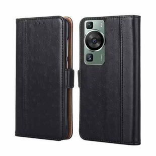For Huawei P60 / P60 Pro Ostrich Texture Flip Leather Phone Case(Black)