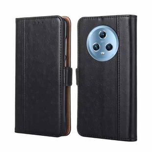 For Honor Magic5 Ostrich Texture Flip Leather Phone Case(Black)