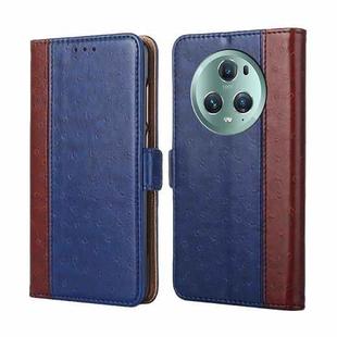 For Honor Magic5 Pro Ostrich Texture Flip Leather Phone Case(Blue)
