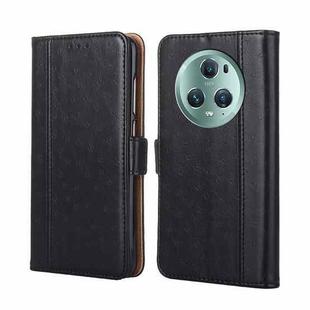 For Honor Magic5 Pro Ostrich Texture Flip Leather Phone Case(Black)