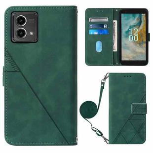 For Motorola Moto G Stylus 5G 2023 Crossbody 3D Embossed Flip Leather Phone Case(Dark Green)