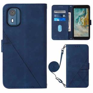 For Nokia C02 TA-1522 Crossbody 3D Embossed Flip Leather Phone Case(Blue)