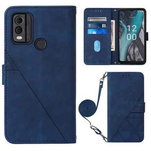 For Nokia C22 Crossbody 3D Embossed Flip Leather Phone Case(Blue)