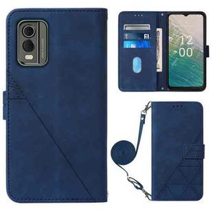 For Nokia C32 TA-1534 Crossbody 3D Embossed Flip Leather Phone Case(Blue)