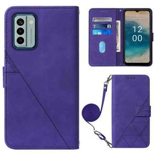 For Nokia G22 Crossbody 3D Embossed Flip Leather Phone Case(Purple)