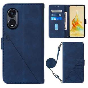 For OPPO Reno8 T 5G / A1 Pro 5G Global Crossbody 3D Embossed Flip Leather Phone Case(Blue)