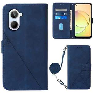 For Realme 10 4G Crossbody 3D Embossed Flip Leather Phone Case(Blue)