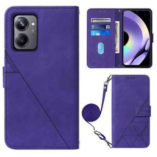 For Realme 10 Pro 5G Crossbody 3D Embossed Flip Leather Phone Case(Purple)