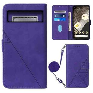 For Google Pixel 8 Pro Crossbody 3D Embossed Flip Leather Phone Case(Purple)